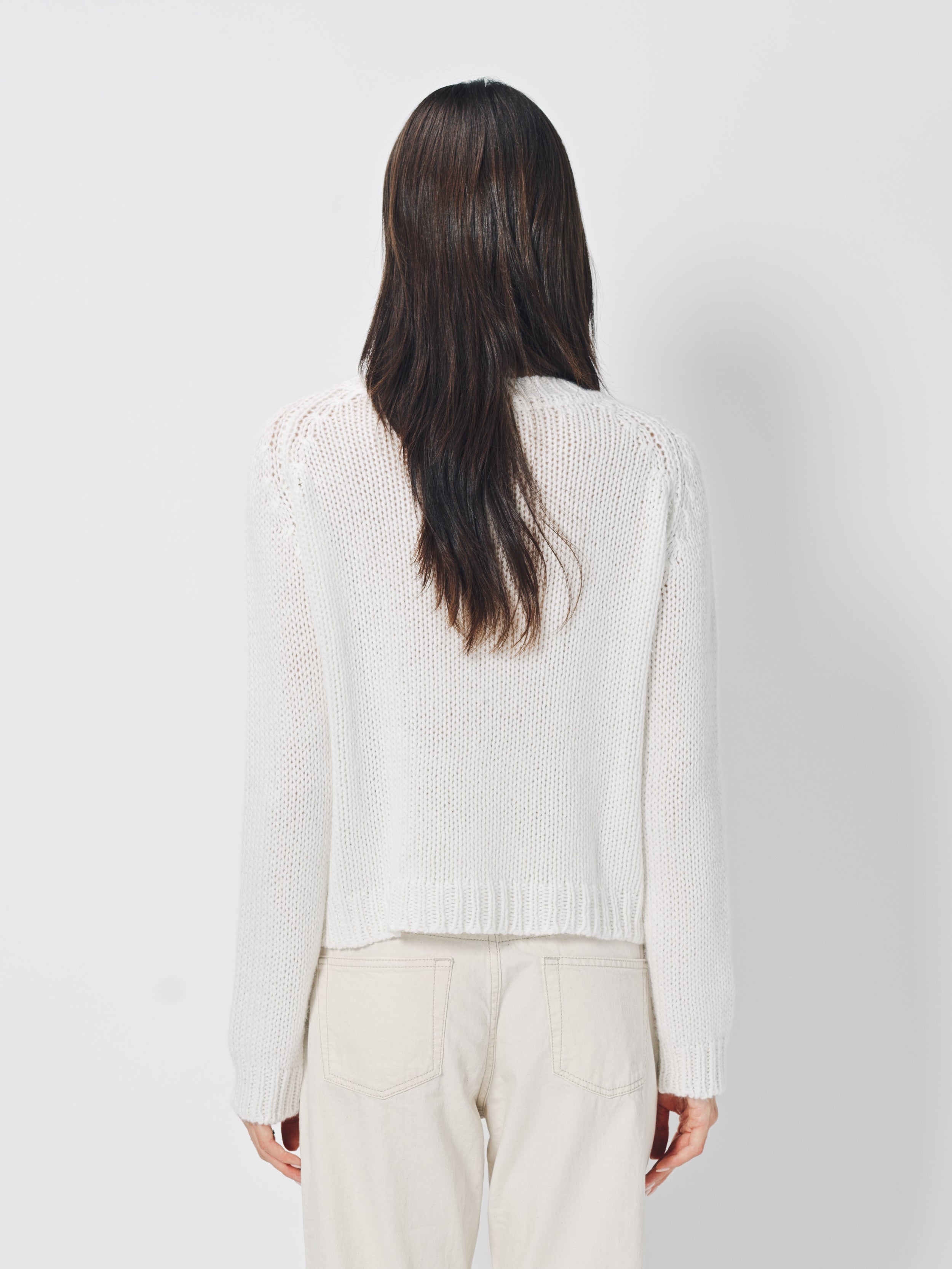 Private 0204 Cashmere Sweater with Pocket White / 1