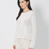 Private 0204 Cashmere Sweater with Pocket White / 1