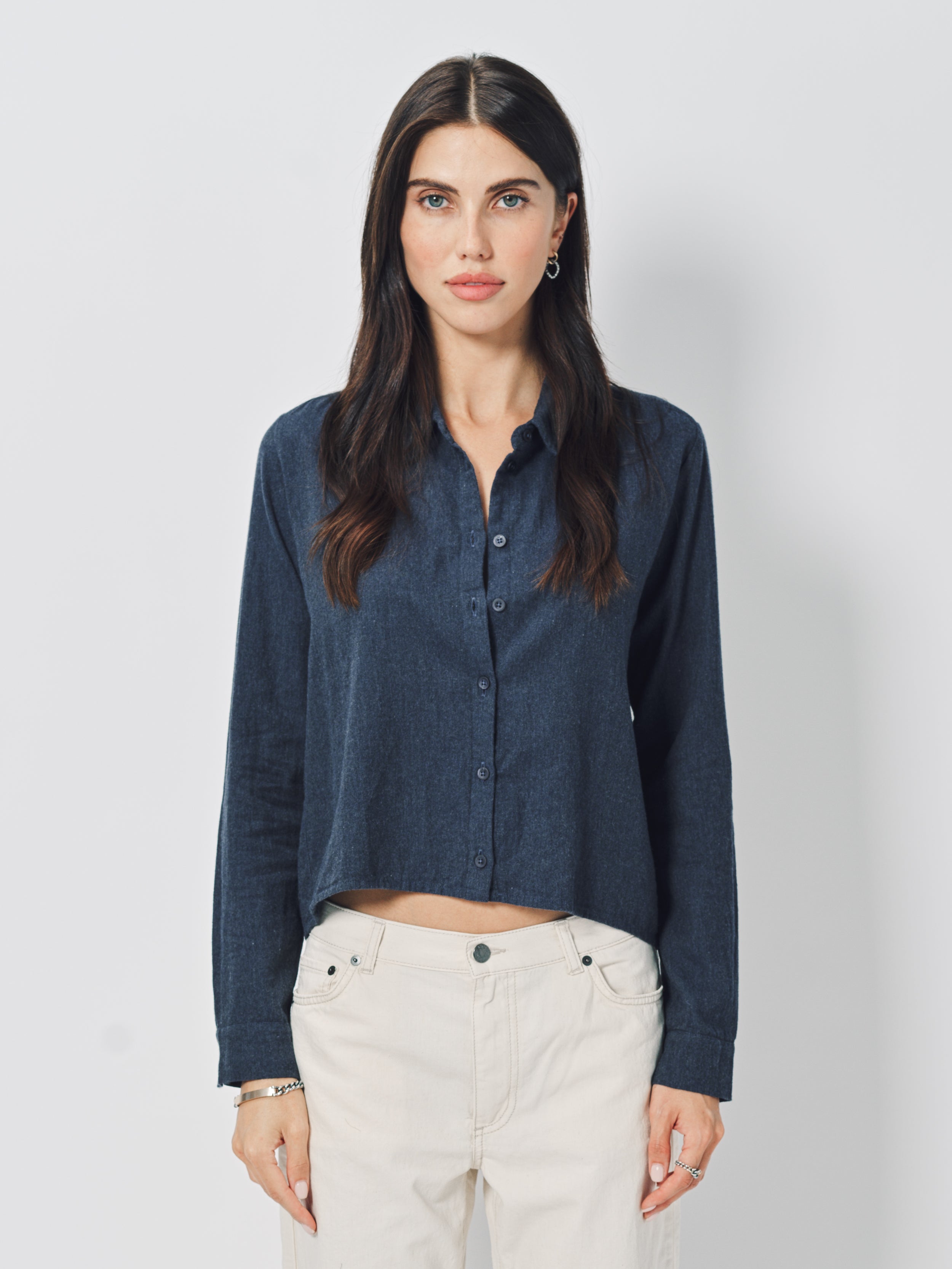 Private 0204 Brushed Cotton Shirt Ink / 1