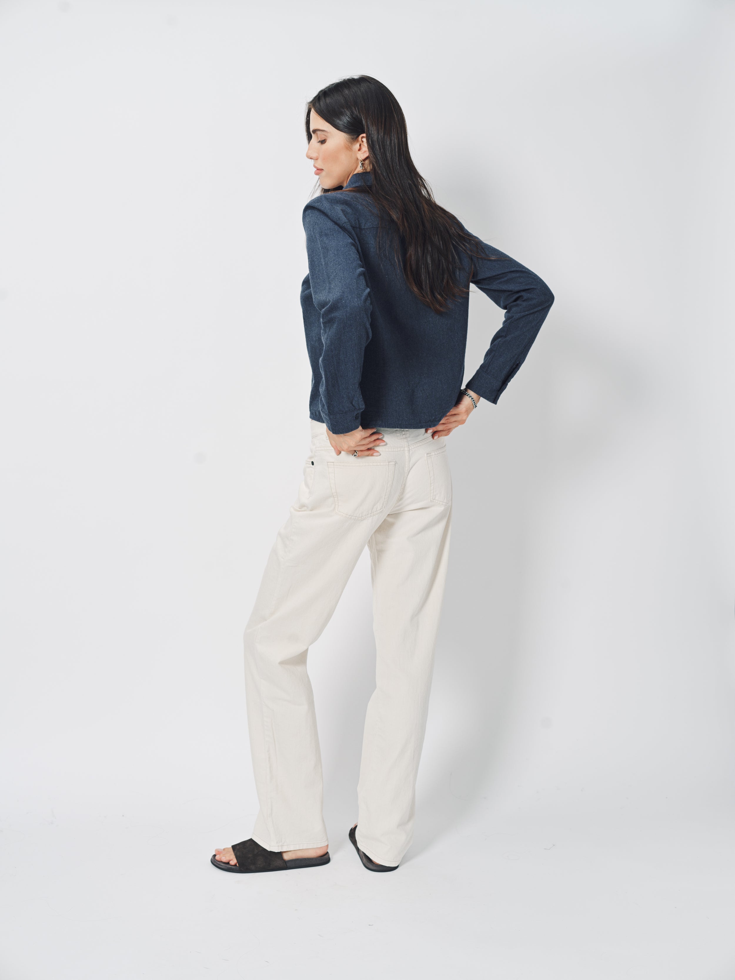 Private 0204 Brushed Cotton Shirt Ink / 1