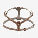 Back view of walnut petite harness on white background, with no model shown.