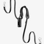 Front view of black tascher leash on white background, with no model shown.