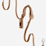 Front view of saddle tascher leash on white background, with no model shown.
