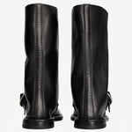 Back view of black kristen ankle boot on white background, with no model shown.