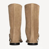 Back view of sand kristen ankle boot on white background, with no model shown.