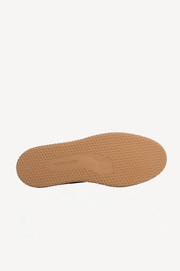 Sole view of multi-white suede calf start sneakers on white background, with no model shown.