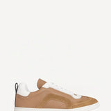 Right side view of camel start sneakers on white background, with no model shown.