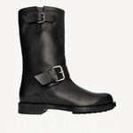 Right side view of black wild ankle boot on white background, with no model shown.