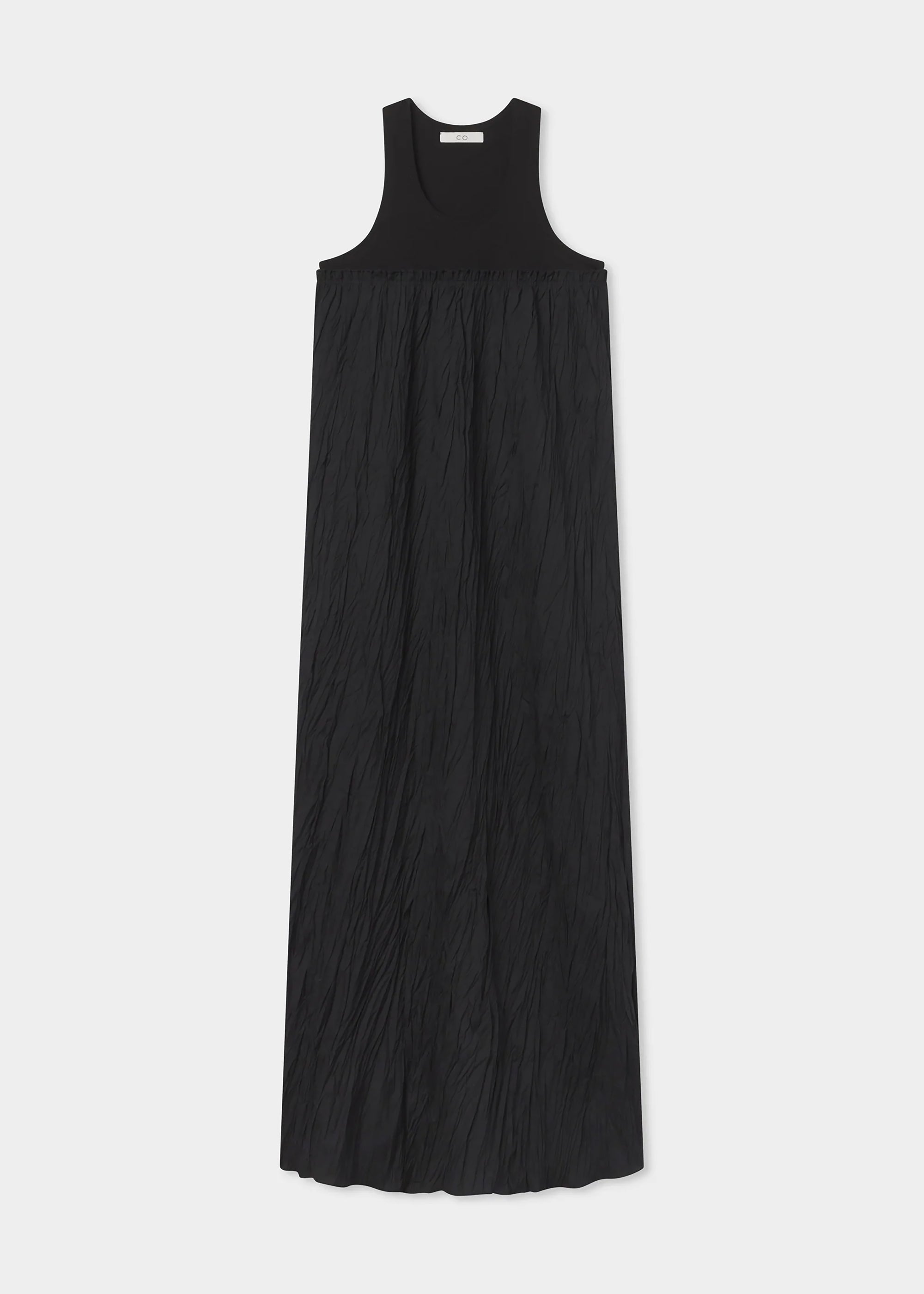 Plisse Tank Dress - Black