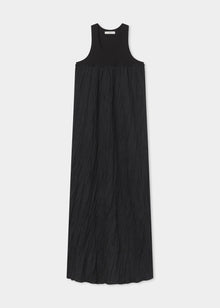 Plisse Tank Dress - Black