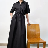Maison Rabih Kayrouz Poplin Long Dress in Black