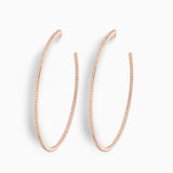 Raphaele Canot 18K Rose Gold White Enamel Deco Hoops with Diamonds
