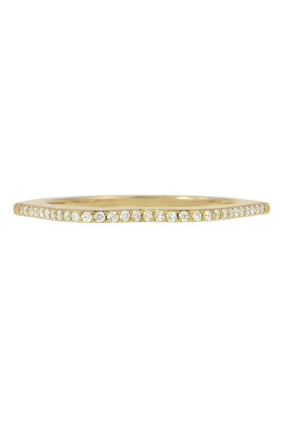 18K Yellow Gold Matte OMG Bangle with Diamonds