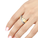 Nancy Newberg 14K Yellow Gold Ring with Floating Diamond