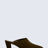 Rivoli mule in split suede