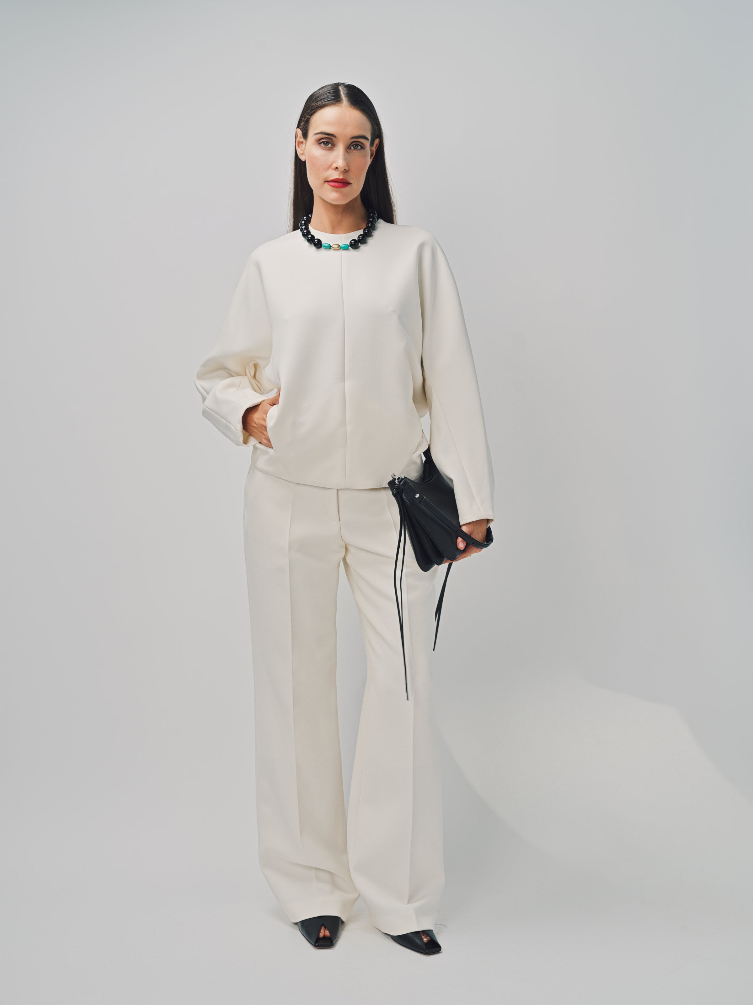 Maison Rabih Kayrouz Double Crepe Pants Off White / 38