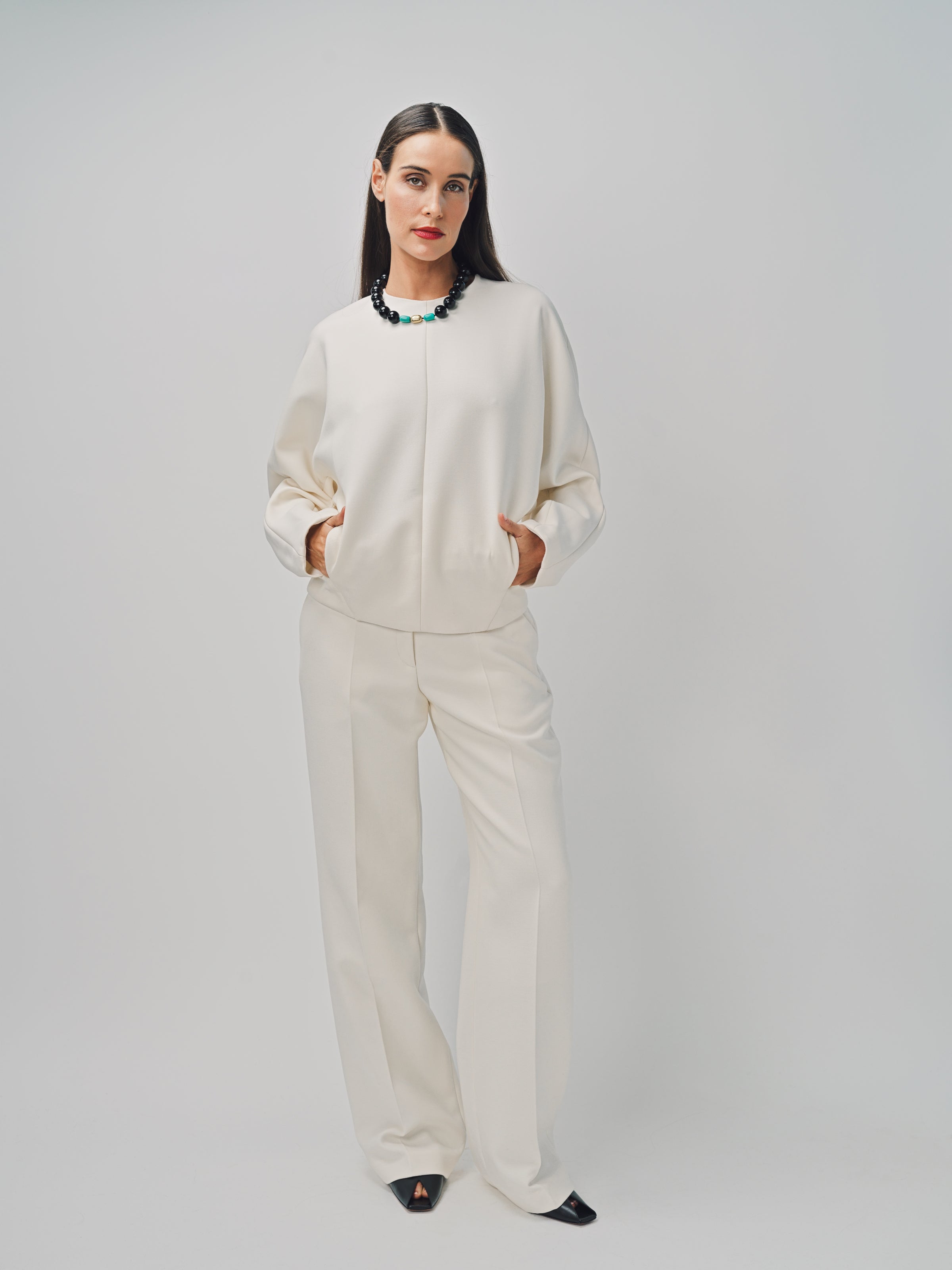 Maison Rabih Kayrouz Double Crepe Pants Off White / 38