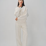Maison Rabih Kayrouz Double Crepe Pants Off White / 38