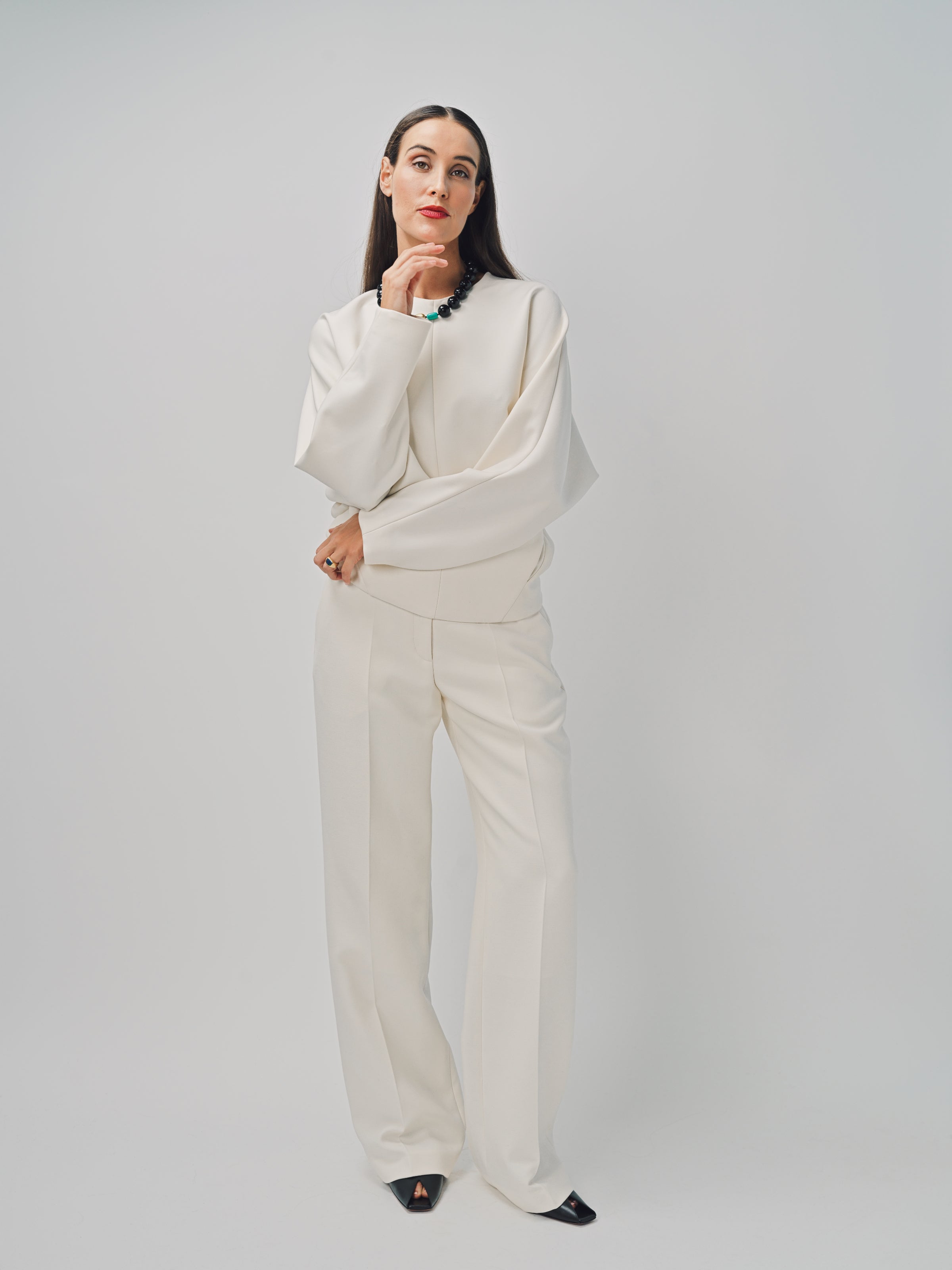 Maison Rabih Kayrouz Double Crepe Pants Off White / 38