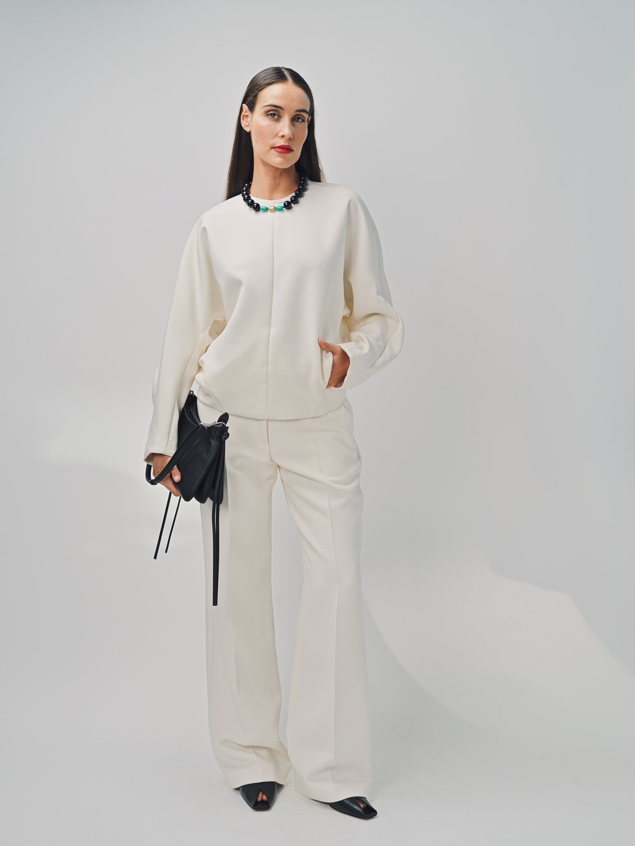 Maison Rabih Kayrouz Double Crepe Pants Off White / 38