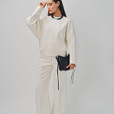 Maison Rabih Kayrouz Double Crepe Pants Off White / 38