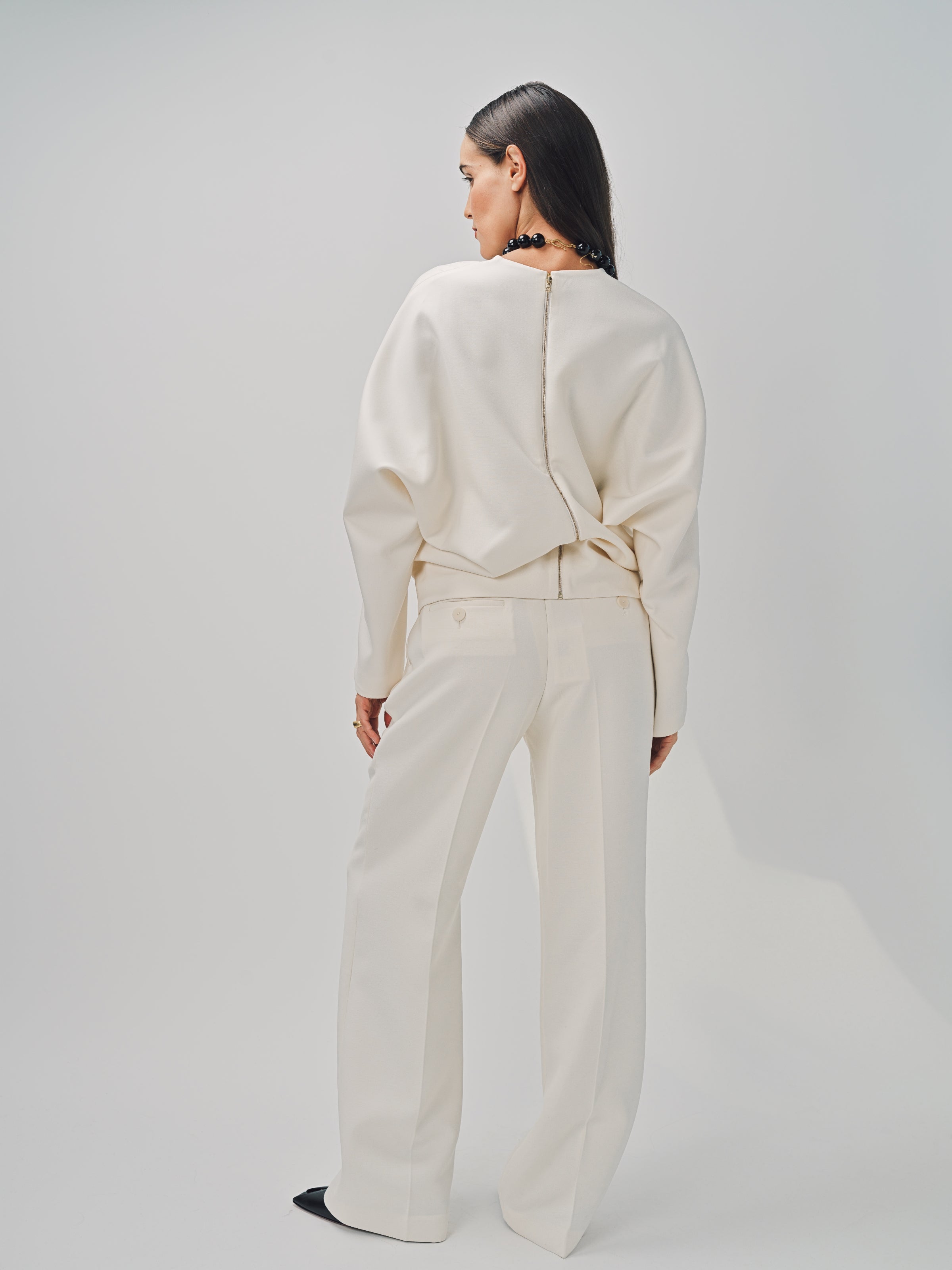 Maison Rabih Kayrouz Double Crepe Pants Off White / 38