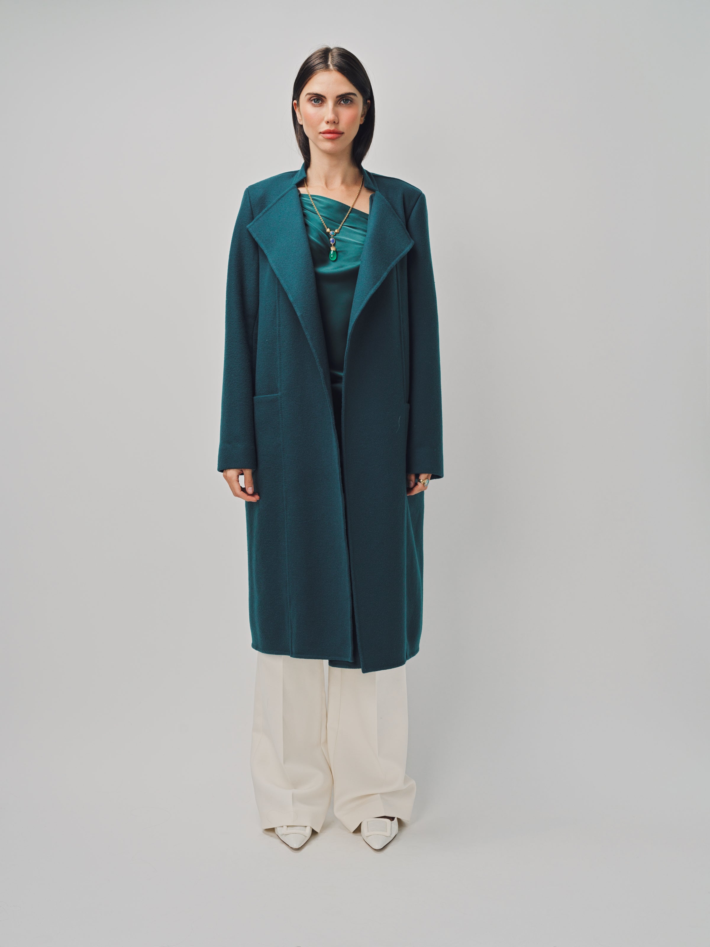 Maison Rabih Kayrouz Drap De Laine Coat Vert / 40