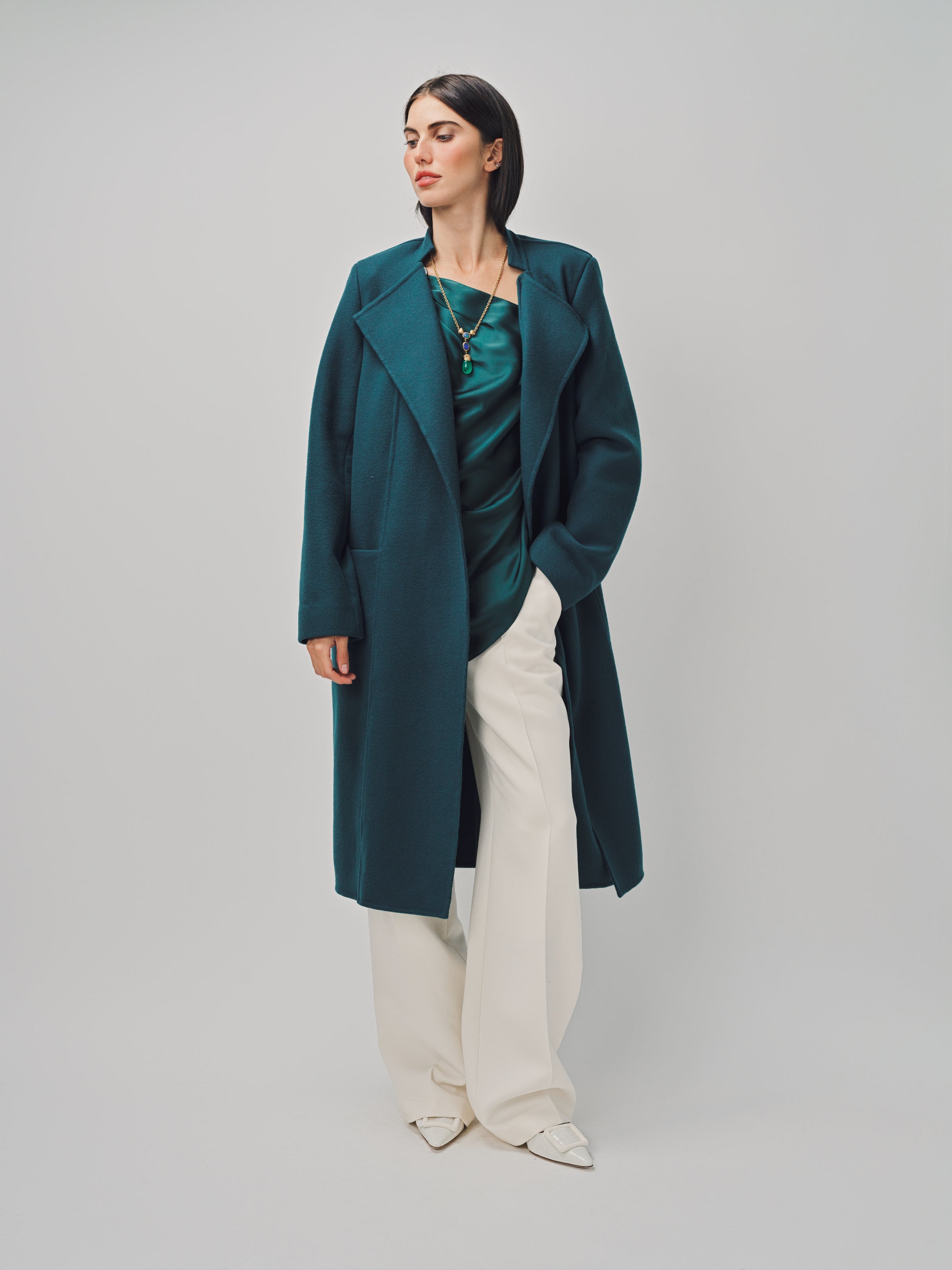 Maison Rabih Kayrouz Drap De Laine Coat Vert / 40