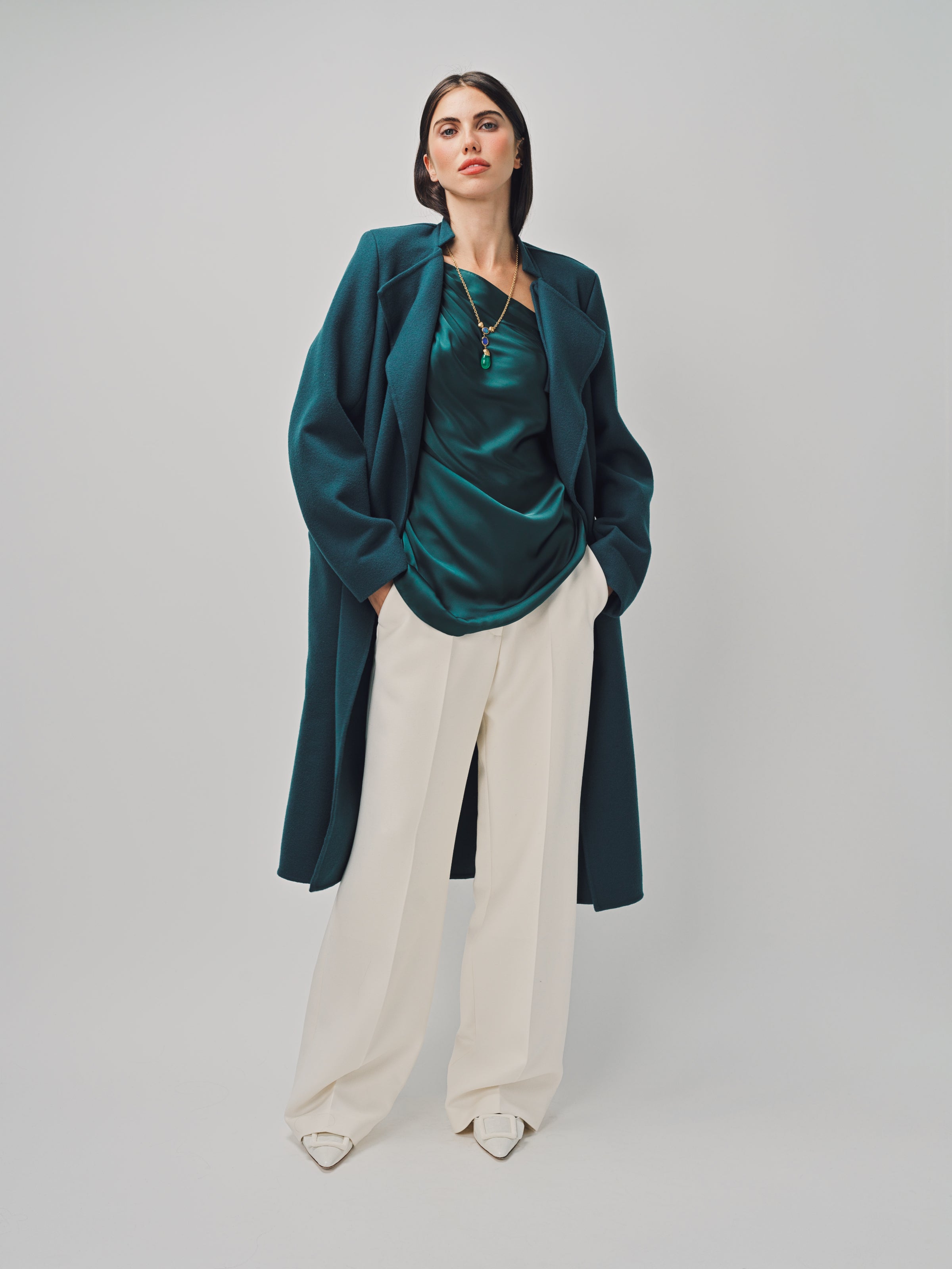 Maison Rabih Kayrouz Drap De Laine Coat Vert / 40