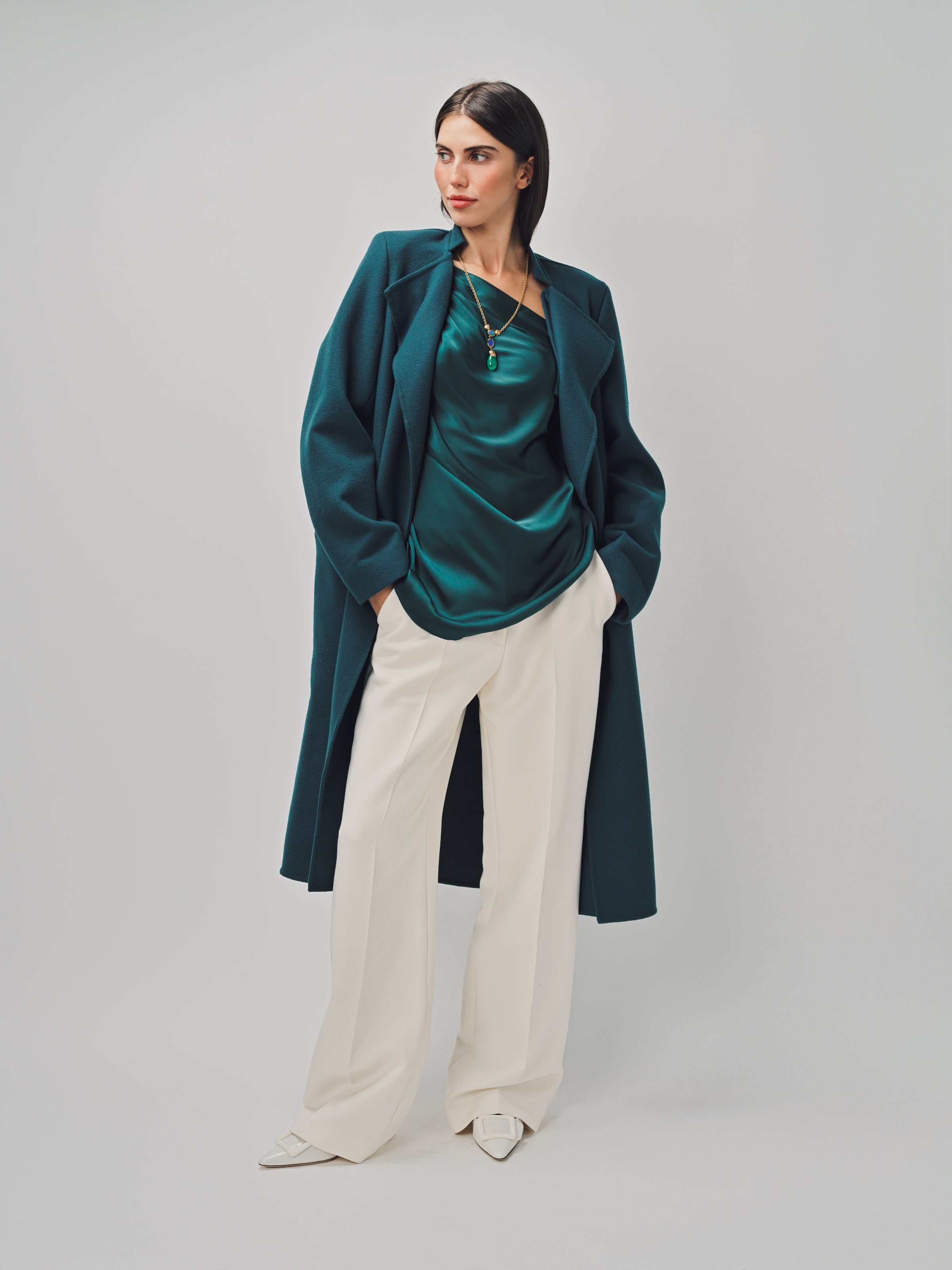 Maison Rabih Kayrouz Drap De Laine Coat Vert / 40