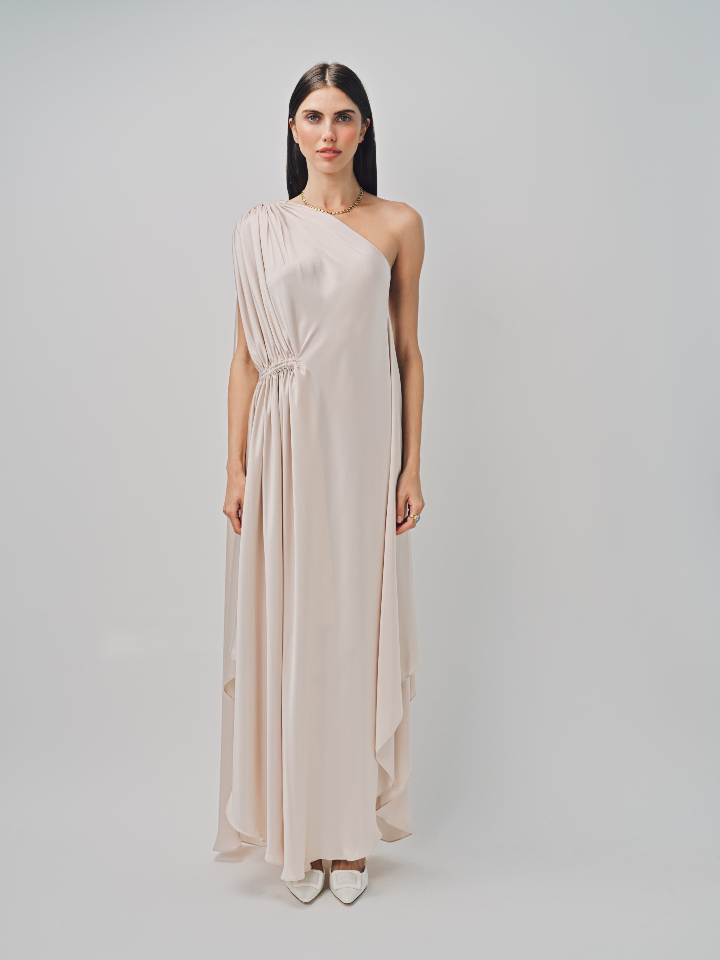 Maison Rabih Kayrouz Charmeuse Long Dress Lune / 36
