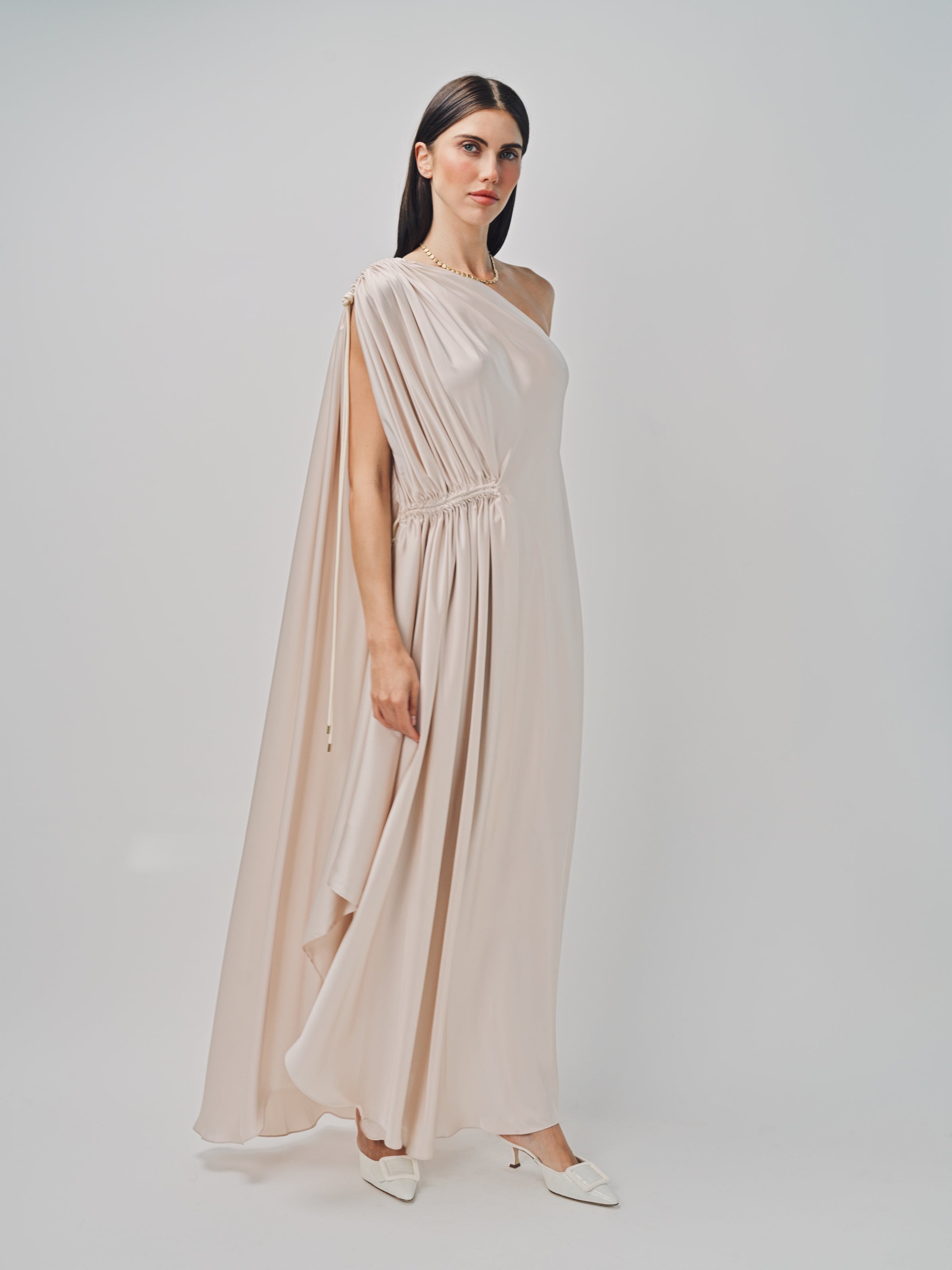 Maison Rabih Kayrouz Charmeuse Long Dress Lune / 36