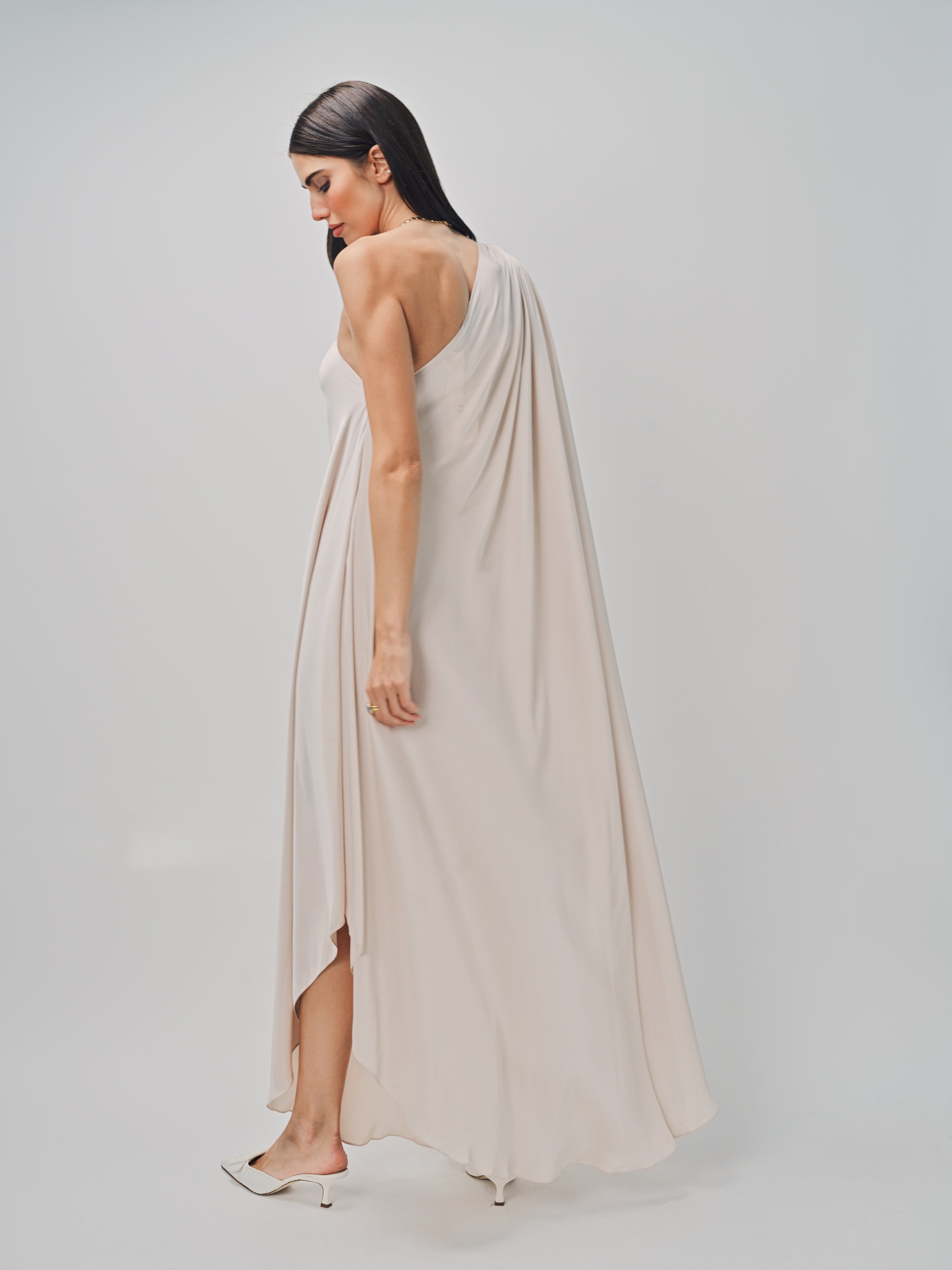 Maison Rabih Kayrouz Charmeuse Long Dress Lune / 36