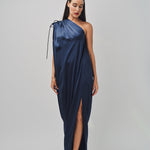 Maison Rabih Kayrouz Fluid Satin Dress Navy / 36