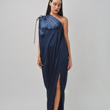 Maison Rabih Kayrouz Fluid Satin Dress Navy / 36