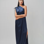 Maison Rabih Kayrouz Fluid Satin Dress Navy / 36