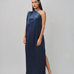 Maison Rabih Kayrouz Fluid Satin Dress Navy / 36