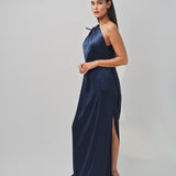 Maison Rabih Kayrouz Fluid Satin Dress Navy / 36