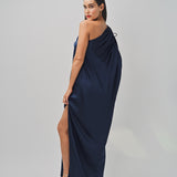 Maison Rabih Kayrouz Fluid Satin Dress Navy / 36
