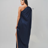 Maison Rabih Kayrouz Fluid Satin Dress Navy / 36