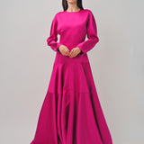 Maison Rabih Kayrouz Satin Long Dress Fuschia / 38