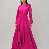 Maison Rabih Kayrouz Satin Long Dress Fuschia / 38