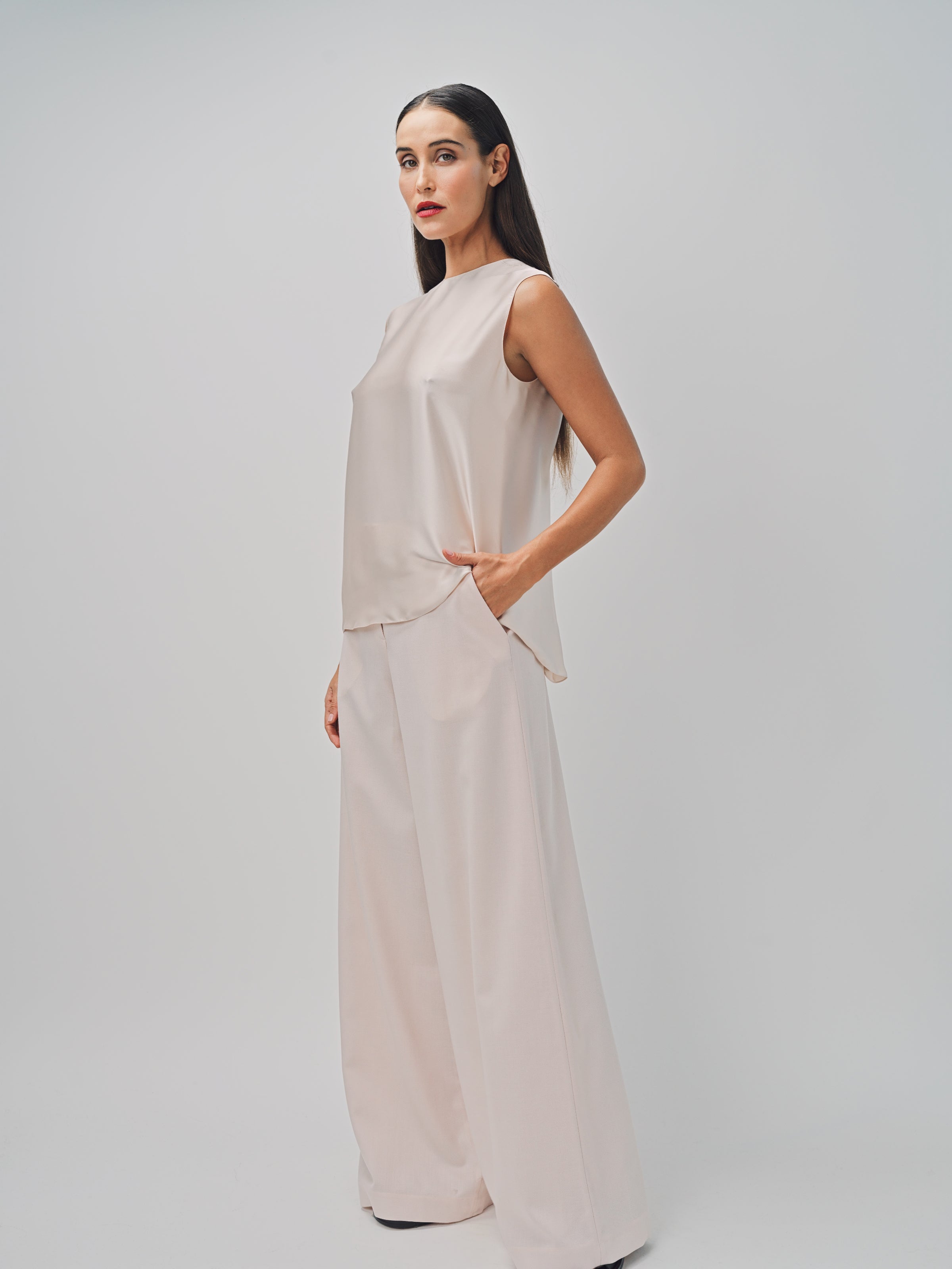 Maison Rabih Kayrouz Light Twill Wool Pants Lune / 36