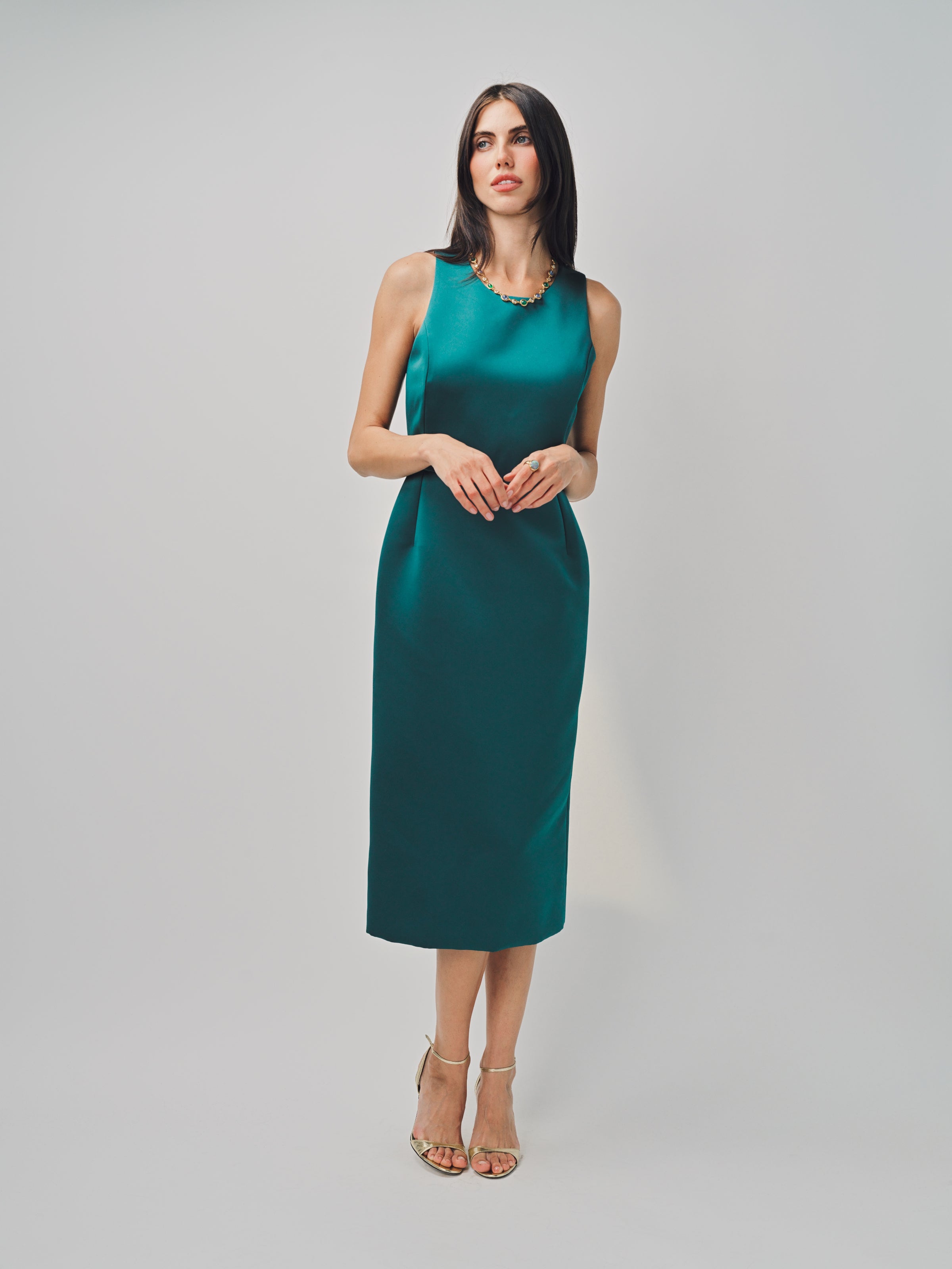 Maison Rabih Kayrouz Satin Short Dress Vert / 36