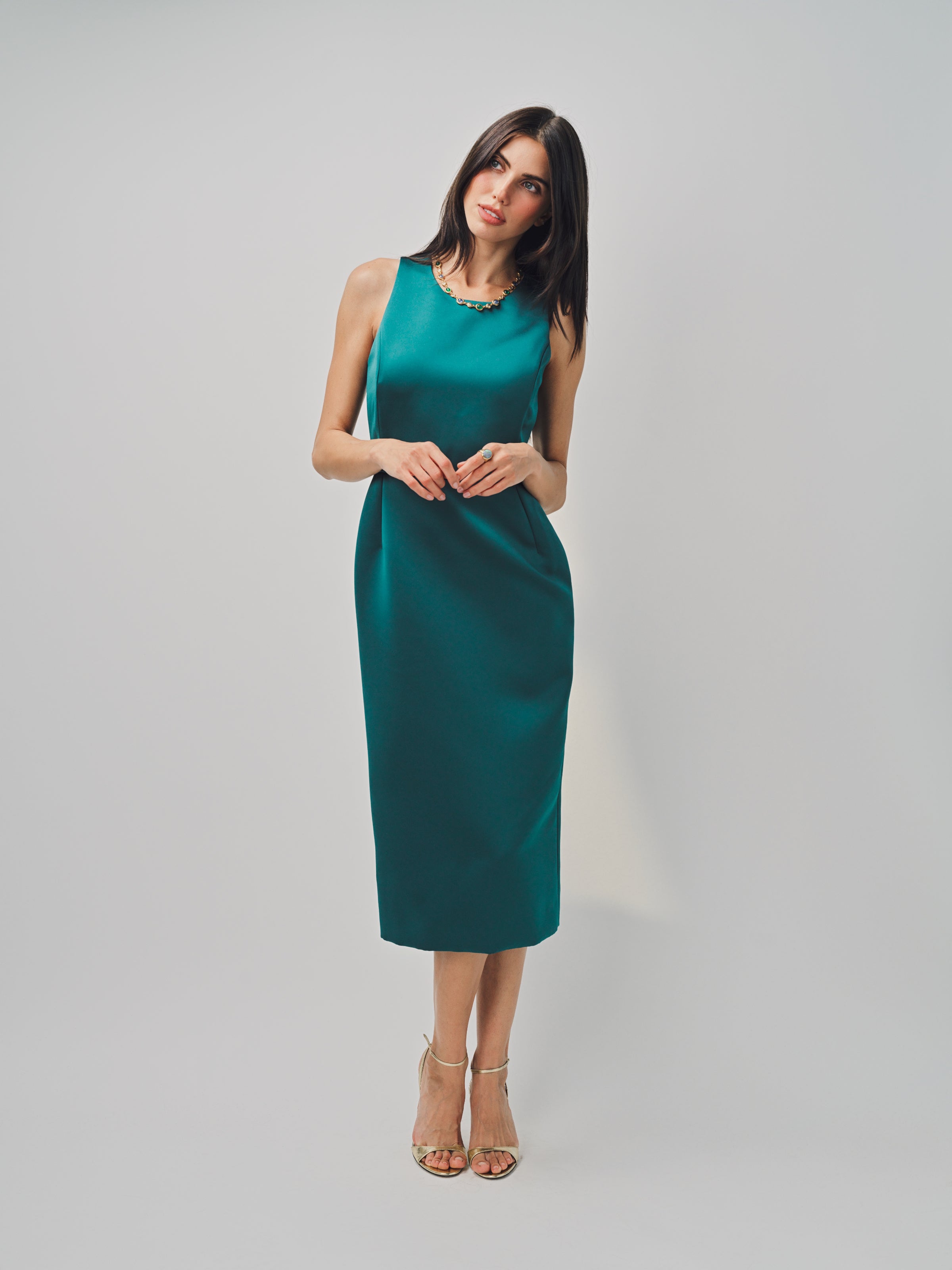 Maison Rabih Kayrouz Satin Short Dress Vert / 36