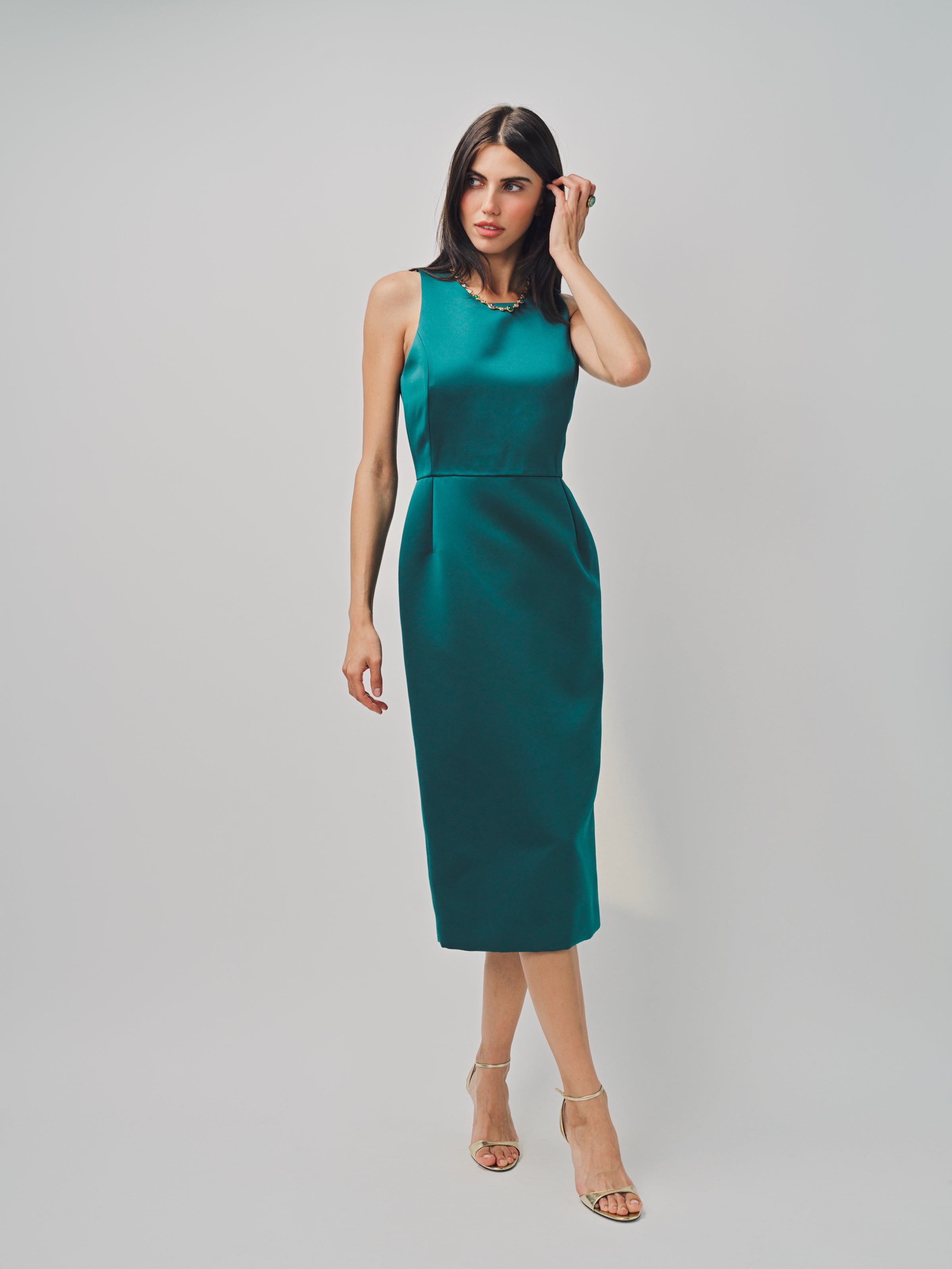 Maison Rabih Kayrouz Satin Short Dress Vert / 36