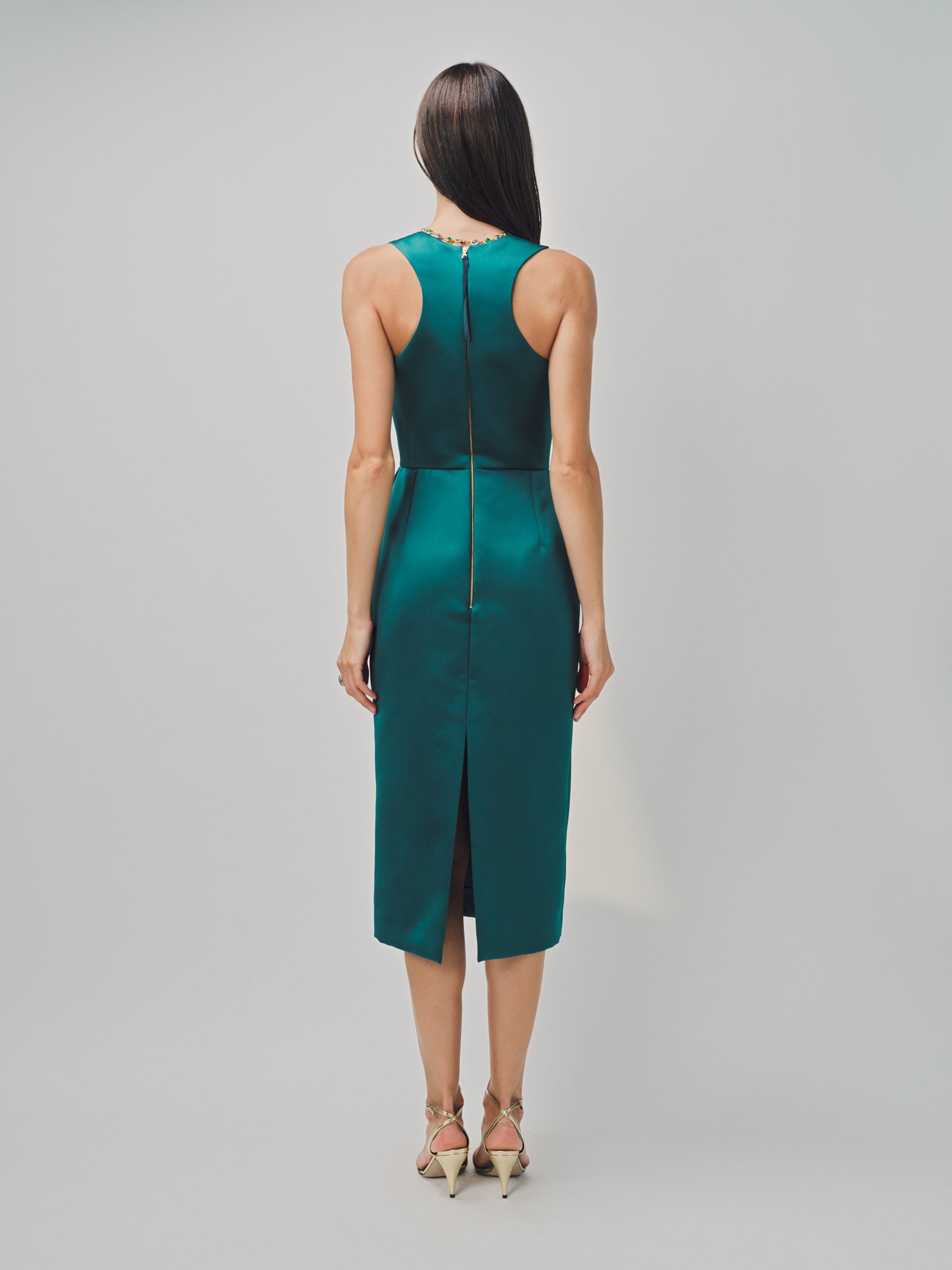 Maison Rabih Kayrouz Satin Short Dress Vert / 36