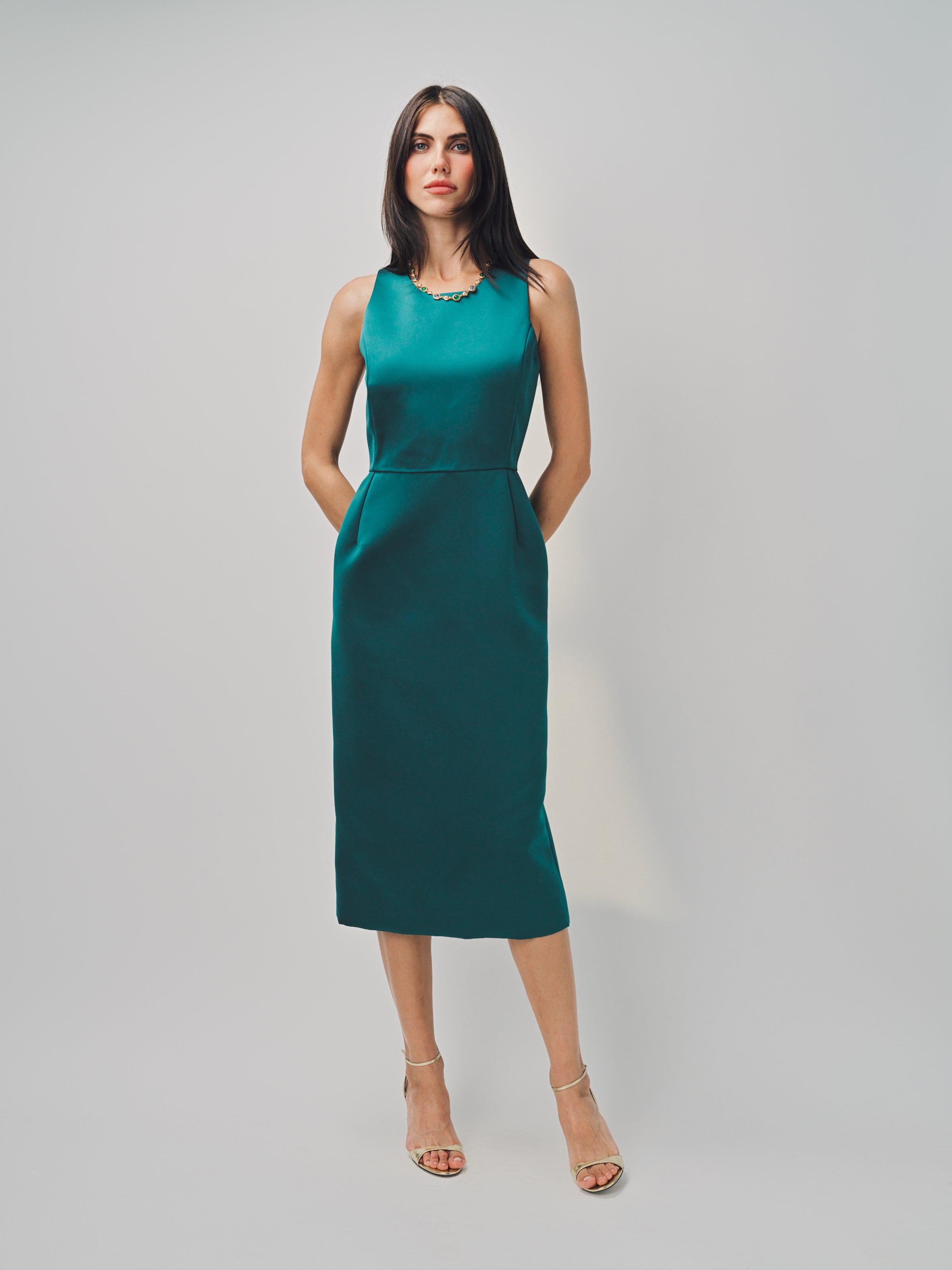 Maison Rabih Kayrouz Satin Short Dress Vert / 36