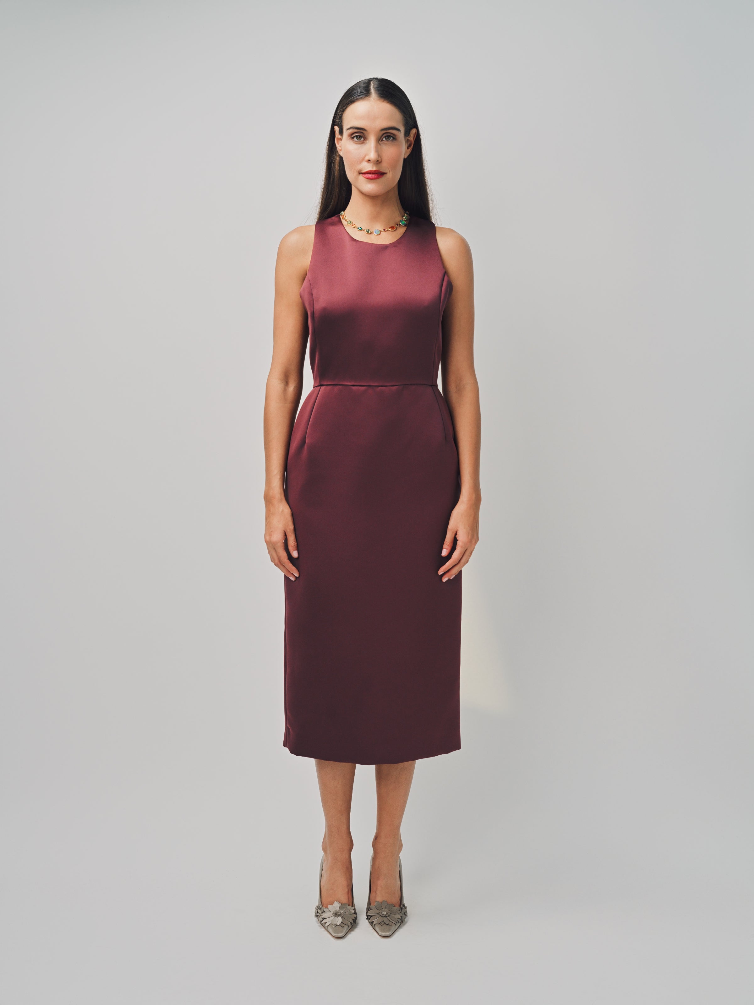 Maison Rabih Kayrouz Satin Short Dress Marron / 38