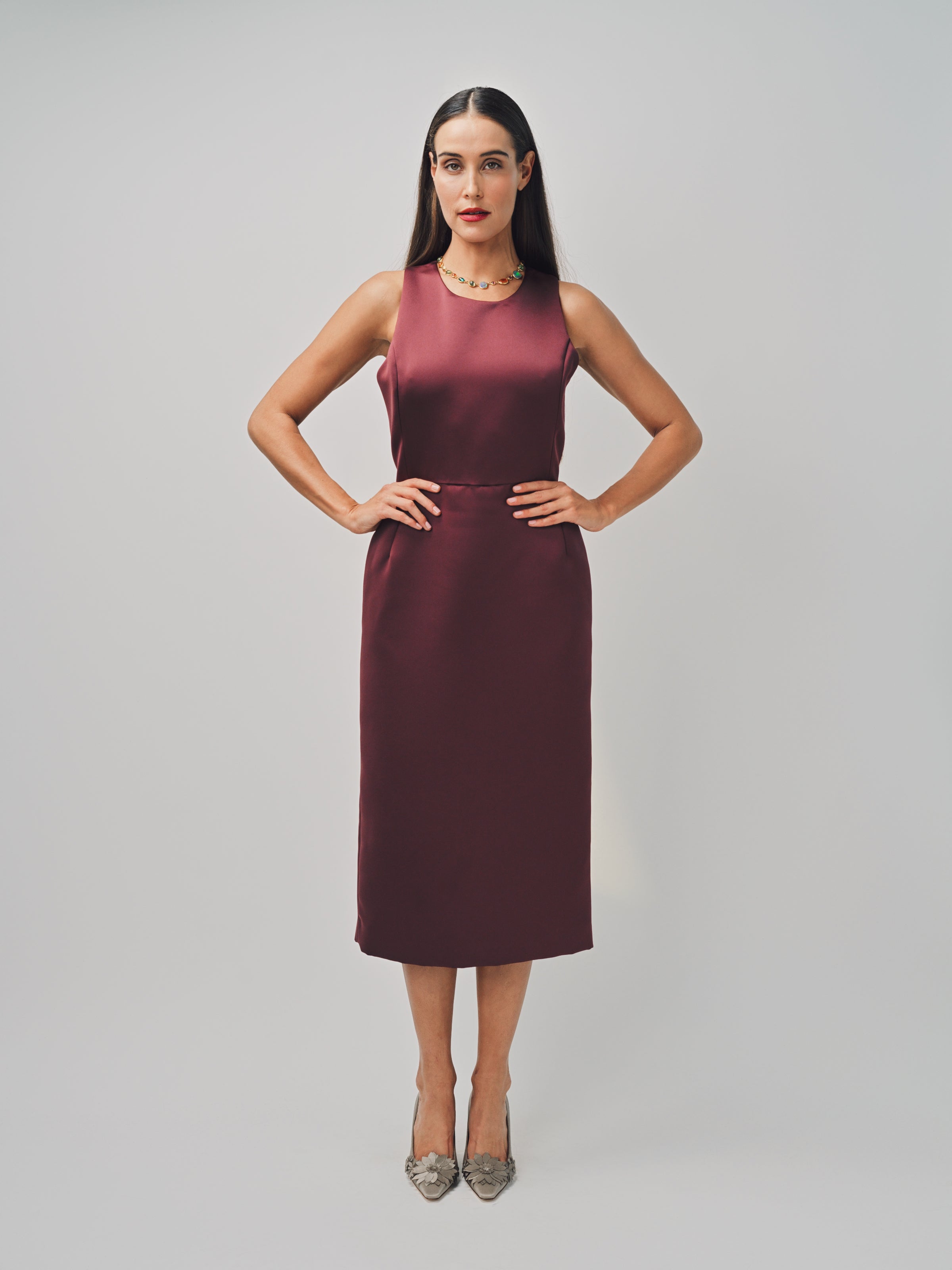 Maison Rabih Kayrouz Satin Short Dress Marron / 38